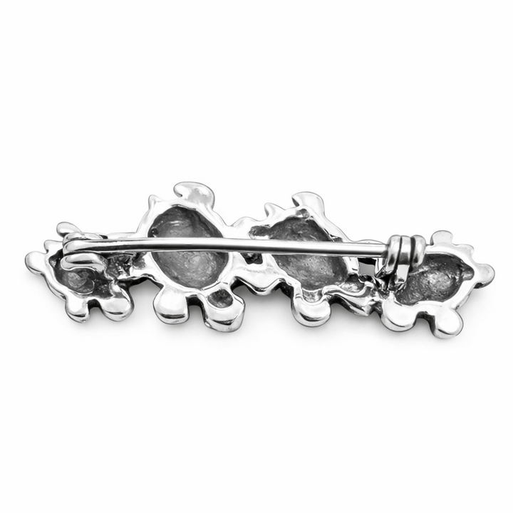Sterling Silver Turtle Brooch Pin – 1.4" Sea Turtle Family Pin | Ocean Jewelry
