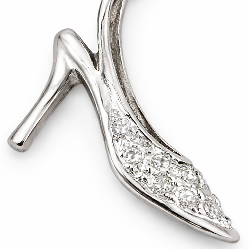 Sterling Silver High Heel Shoe Charm Pendant – 1.1 Inch Drop with Lobster Clasp, Elegant Stiletto Jewelry