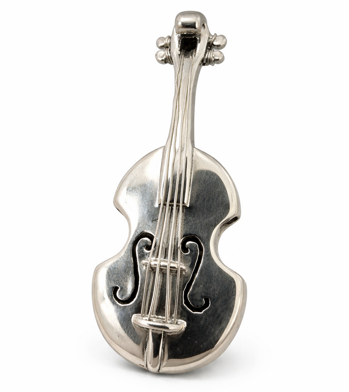 Sterling Silver Violin Miniature – 2 Inch Solid Instrument Model, 12g Silver Collectible Figurine