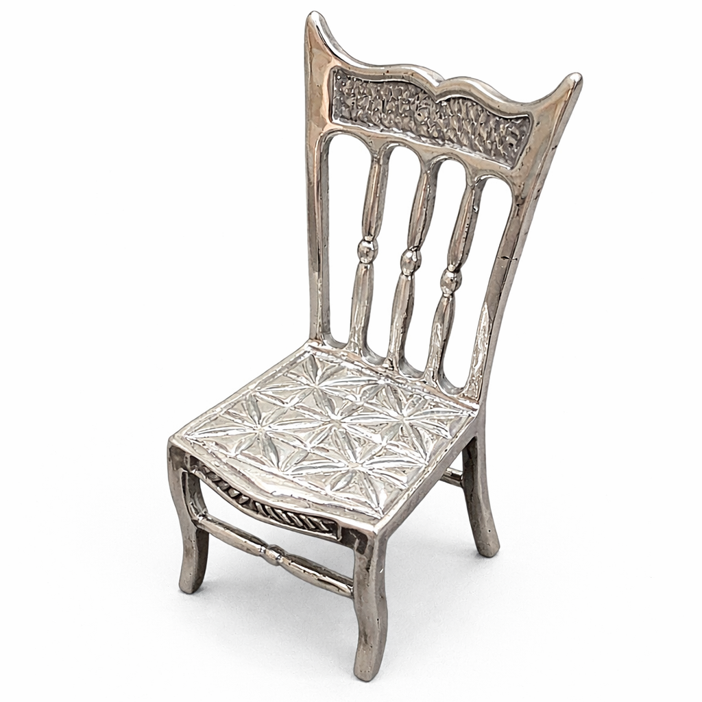 Sterling Silver Mini Chair Figurine – 1.9” Tall, 12 Gram Decorative Collectible