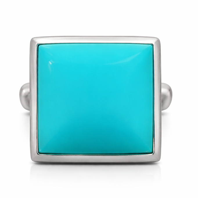 Sterling Silver Turquoise Cufflinks – 0.60 Inch Square