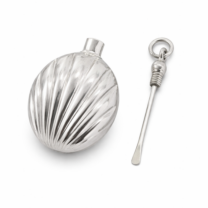 Sterling Silver Perfume Bottle Pendant – Vintage Style 925 Silver Scent Bottle with Dipper 1.9”