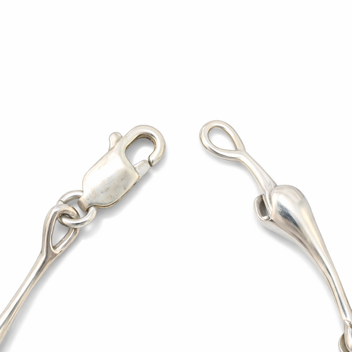 Sterling Silver Modern Link Necklace – 16.5 Inch Sculptural Silver Necklace with Lobster Clasp – Designer Statement Jewelry