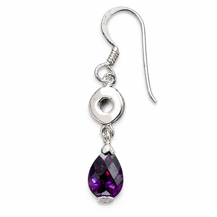 Sterling Silver Amethyst Drop Earrings – 8x5.75mm Pear-Cut Amethyst – 1 Inch Dangle – February Birthstone Jewelry