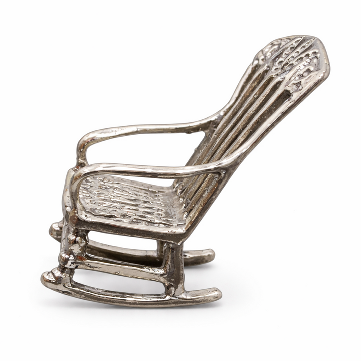 Sterling Silver Miniature Rocking Chair Charm – 1 Inch Tall Decorative Chair