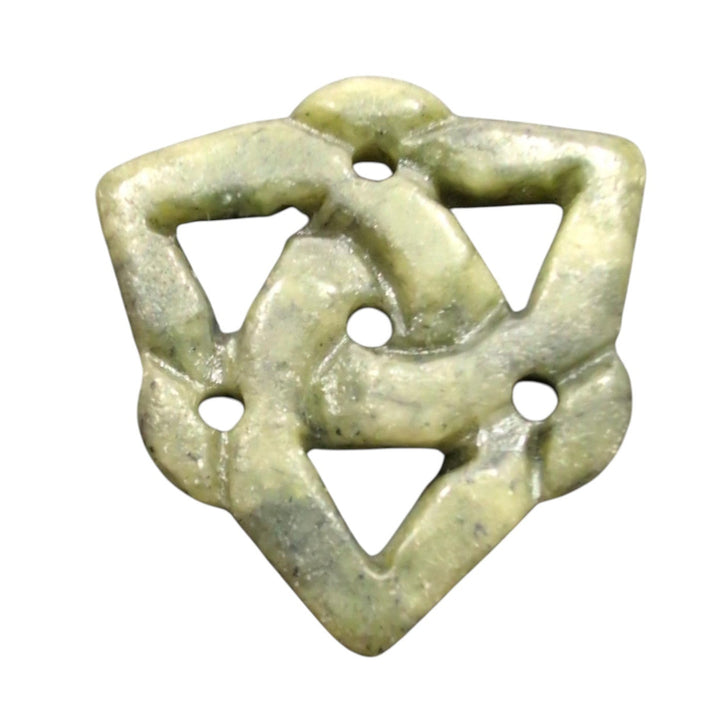 20.5" Black Leatherette Necklace with 1" Green Jade Celtic Knot Pendant – Adjustable Cord Jewelry