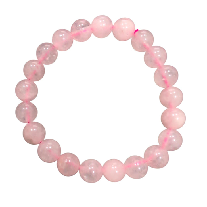 8 mm to 9 mm Rose Quartz Bracelet – Natural Rose Quartz Bead Stretch Bracelet (2.75" Diameter)