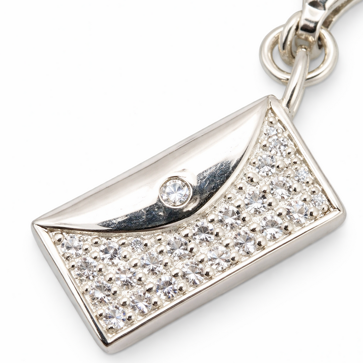 1.1 Inch Purse Charm with Clasp – Sterling Silver CZ Handbag Dangle Charm for Bracelets & Necklaces