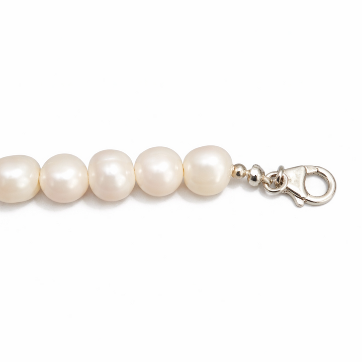 7.5" Freshwater Pearl Bracelet – Slightly Irregular Round Pearls with Sterling Silver Clasp