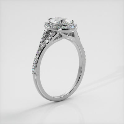 Pear Shape Halo Diamond Bridal Set
