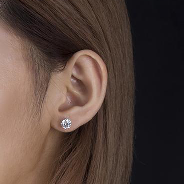 14K Gold 2 TCW Created Diamond Earrings