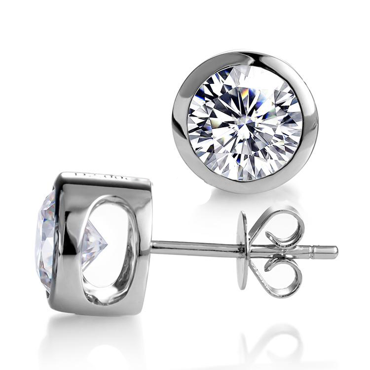 18K Gold 2 TCW Moissanite Earrings