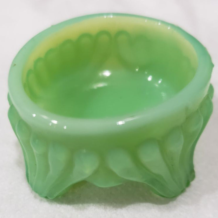 Cambridge Ohio Milk Green Hand Pressed Glass Ring Holder