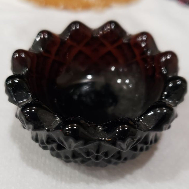 Purple Amethyst Sawtooth Hand Pressed Glass Ring Holder