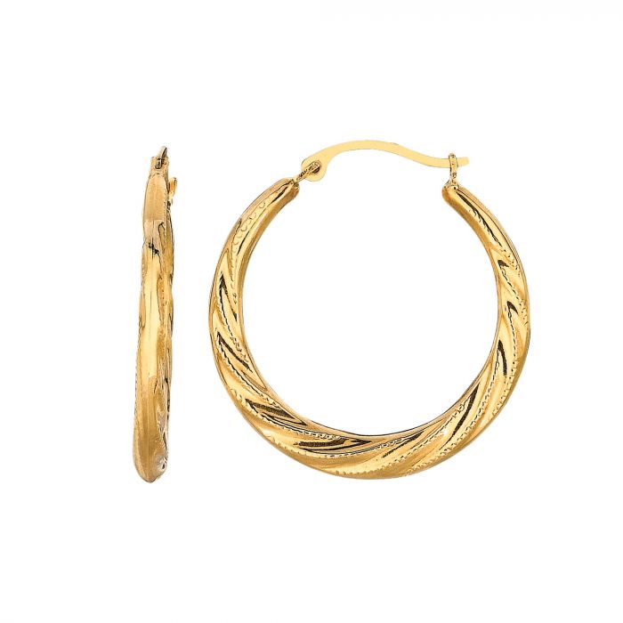 10K Gold Twist Hoop Earring