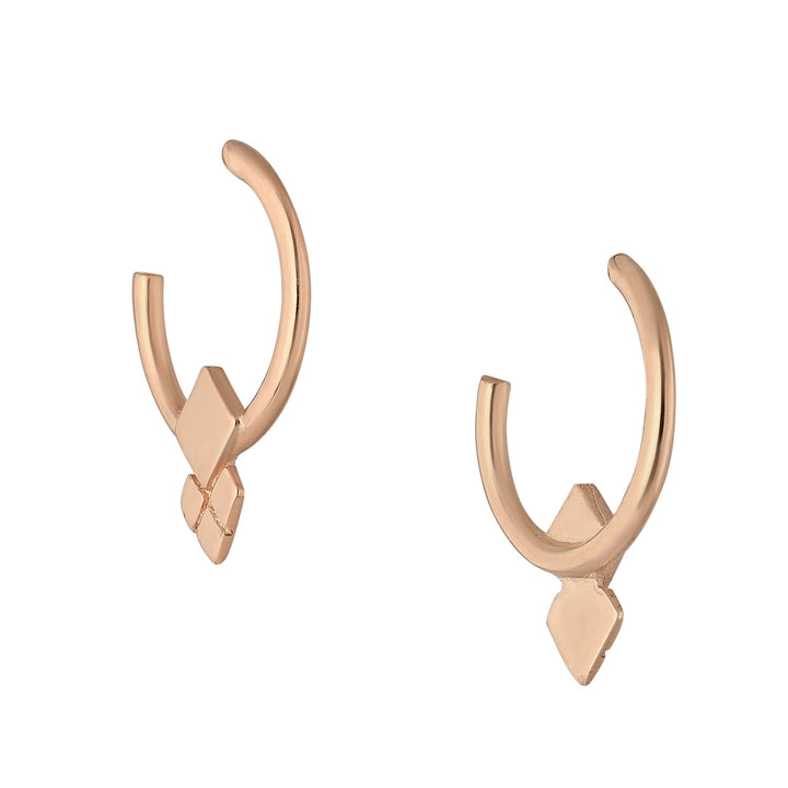 Rose Gold Geometric Hoop Earrings