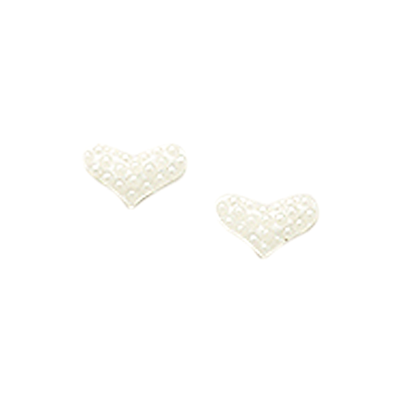 Simulated Pearl Heart Shape Sterling Silver Earrings