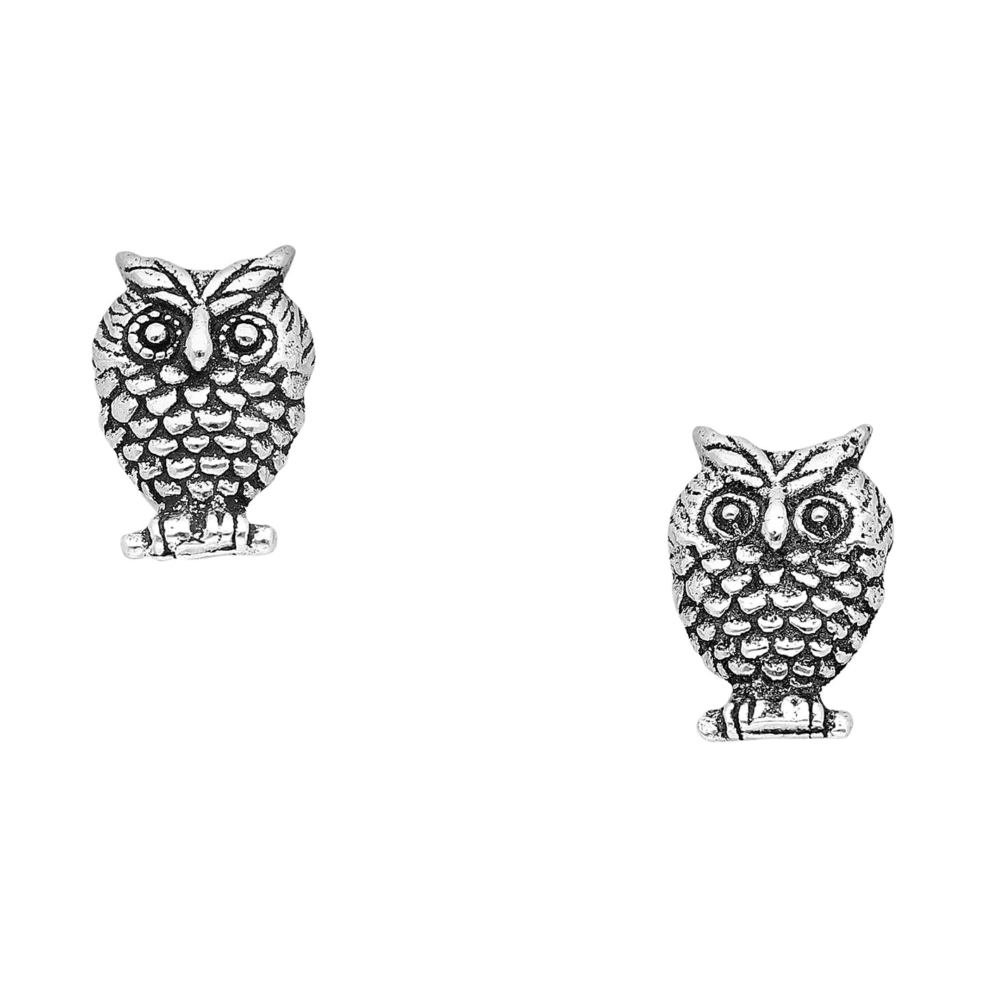 Owl Silver Stud Earrings