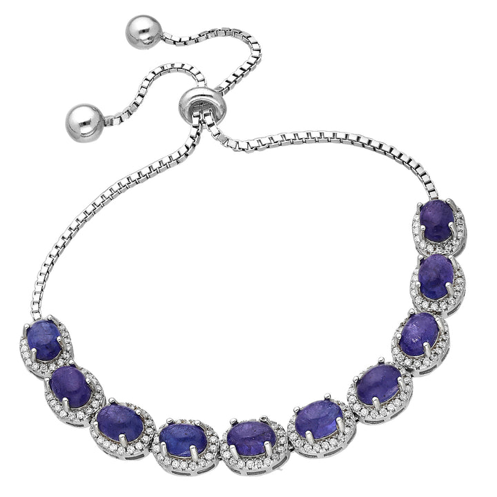 Tanzanite Adjustable Silver Bracelet