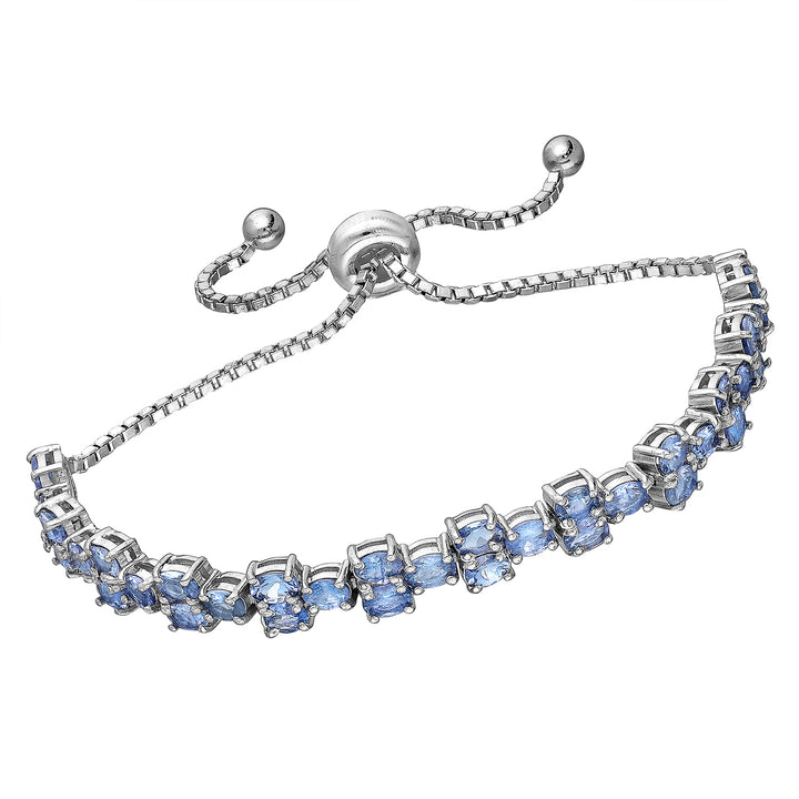 Tanzanite Sterling Silver Adjustable Bracelet