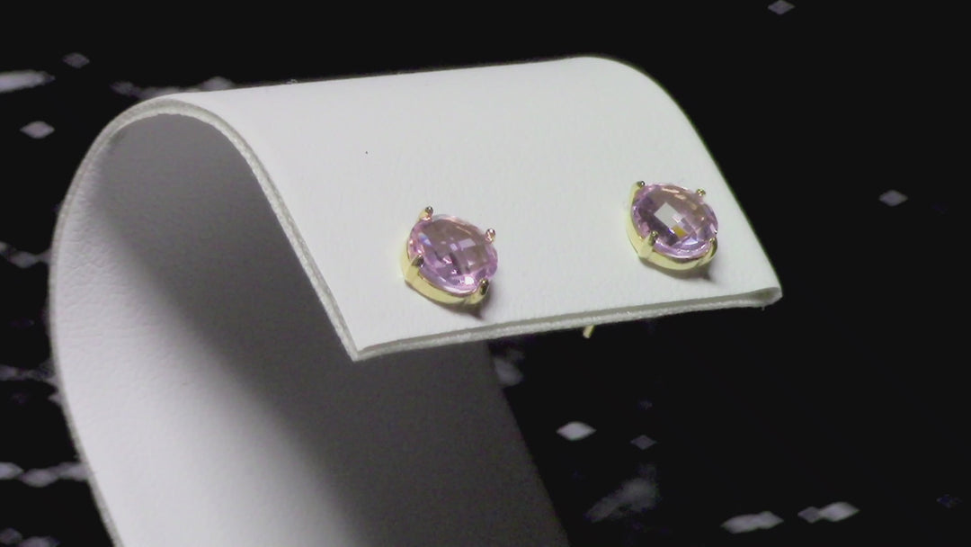 Morganite Simulant Gold Earrings