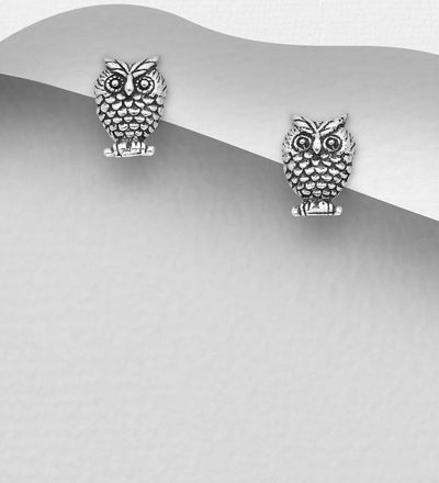 Owl Silver Stud Earrings