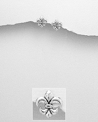 Fleur De Lis Silver Earrings