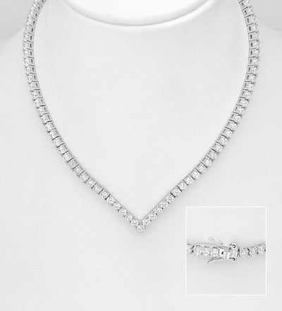 Diamond Simulant Tennis Necklace