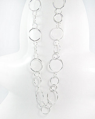 Silver Bubble Link Necklace