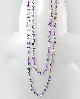 Amethyst, Pearl, and Crystal Necklace