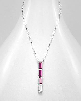 Pink Ombré Austrian Crystal Necklace