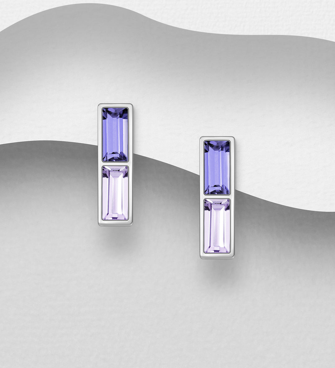 Violet Ombré Austrian Crystals Earrings