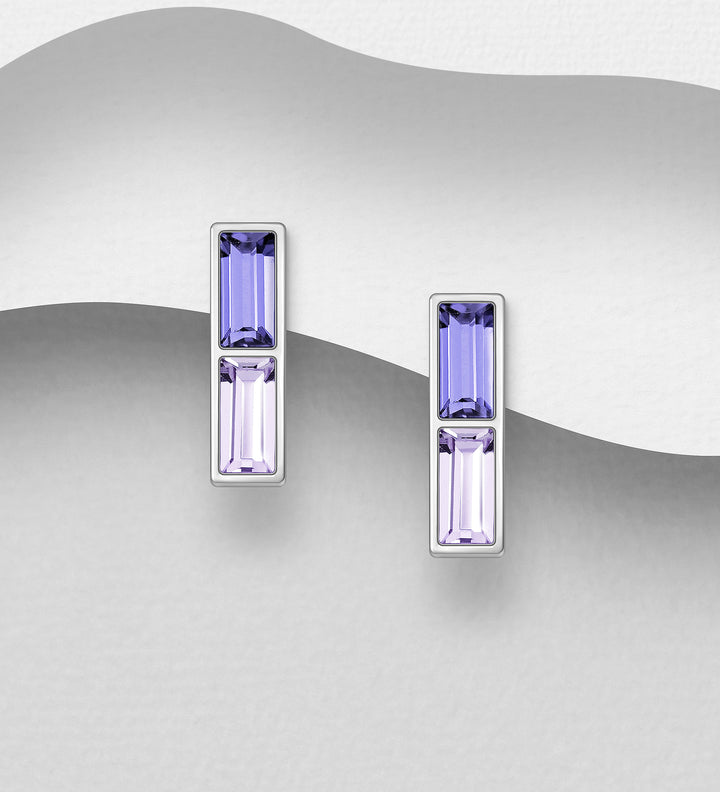 Violet Ombré Austrian Crystals Earrings