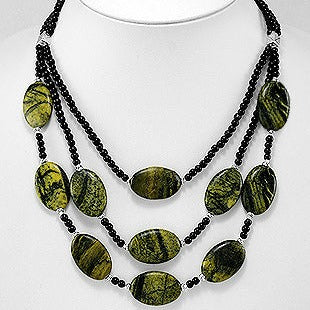 Jasper & Onyx Layered Statement Necklace, 19" - 22"