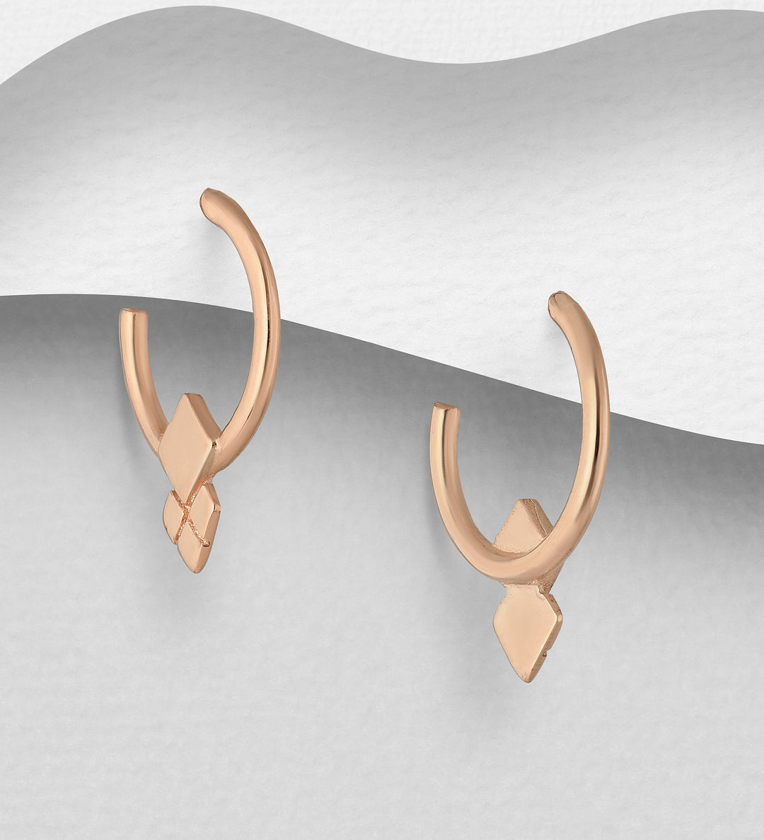 Rose Gold Geometric Hoop Earrings