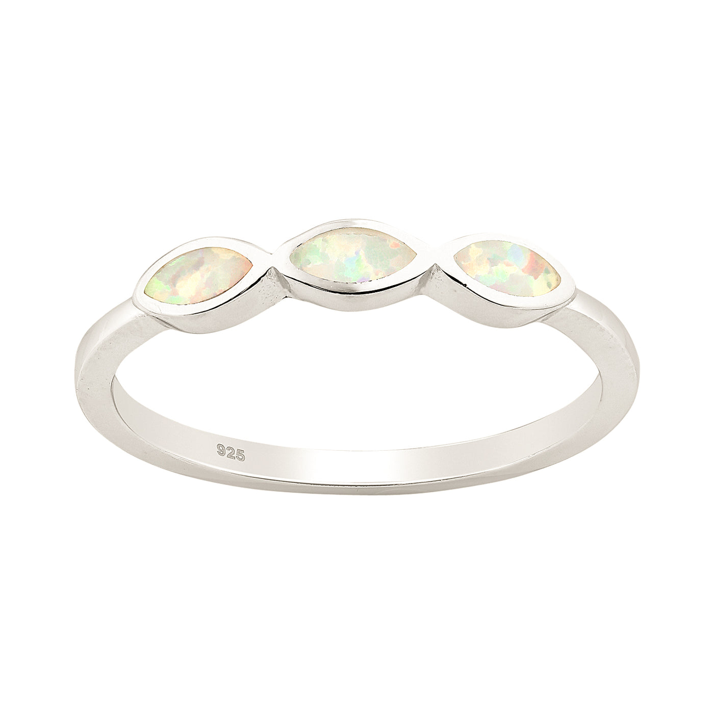 Created Opal Silver Ring