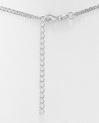 Diamond Simulant Layer Silver Necklace