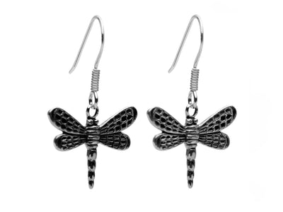 Sterling Silver Dragonfly Dangle Earrings | SilverAndGold
