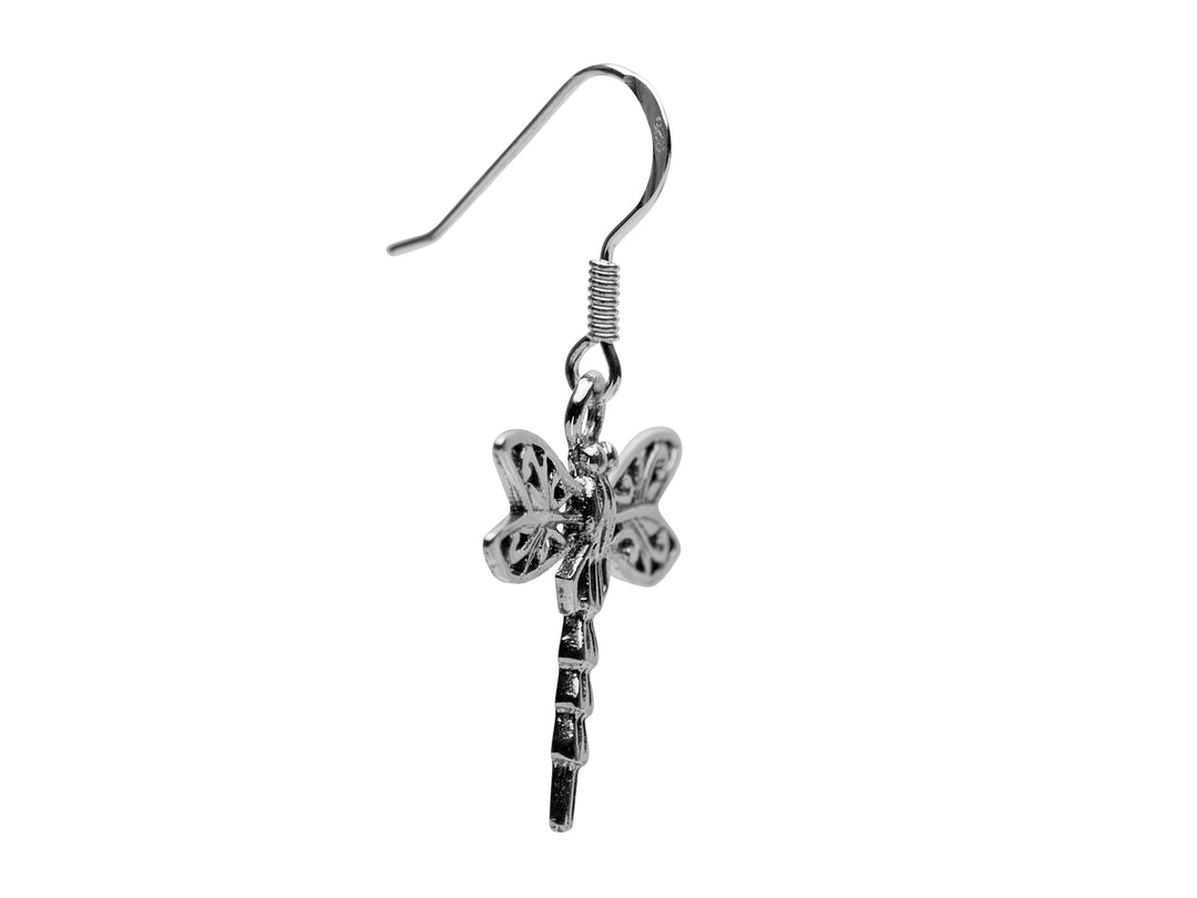 Sterling Silver Detailed Dragonfly Earrings | SilverAndGold