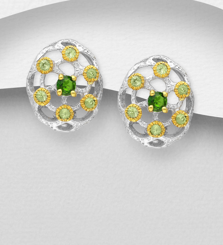 Peridot & Chrome Diopside Earrings