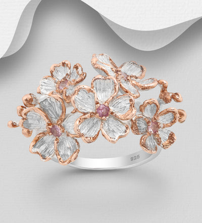 Pink Sapphire Floral Ring