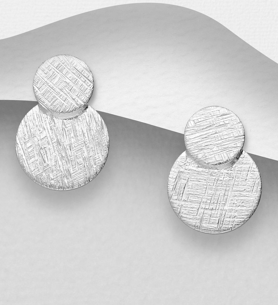 Circular Matte Silver Earrings