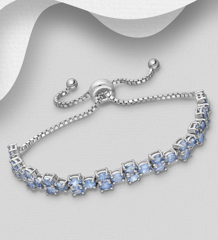 Tanzanite Sterling Silver Adjustable Bracelet