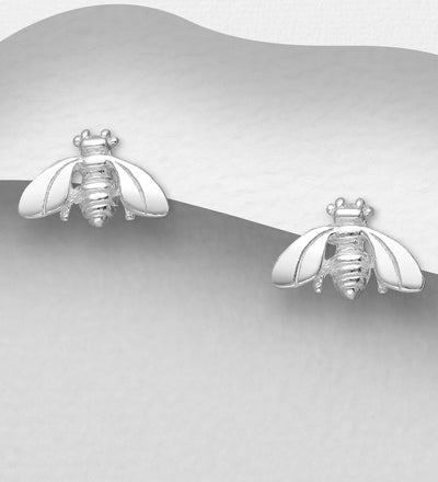 Bumble Bee Silver Earrings