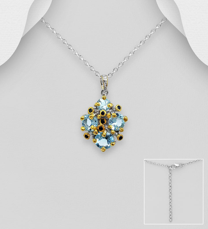 Sky Blue Topaz Silver Necklace
