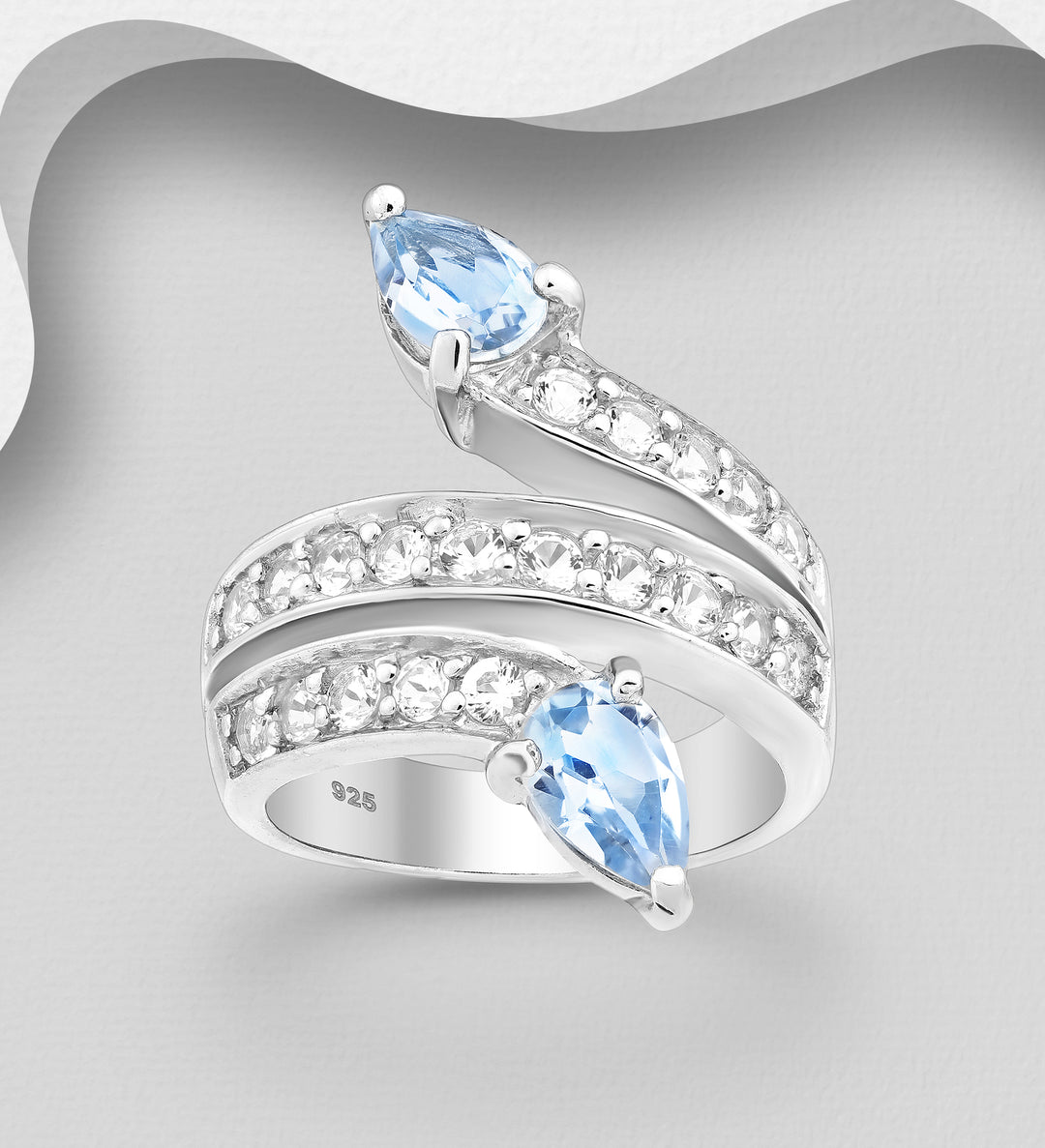 Sky Blue Topaz Silver Wrap Ring