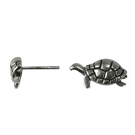 Sterling Silver Turtle Post Earrings | SilverAndGold