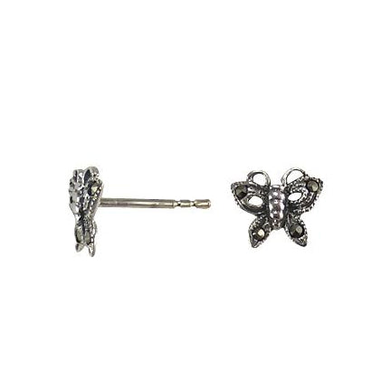 Marcasite Butterfly Earrings in Sterling Silver | SilverAndGold