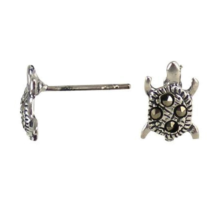 Marcasite Turtle Sterling Silver Earrings | SilverAndGold