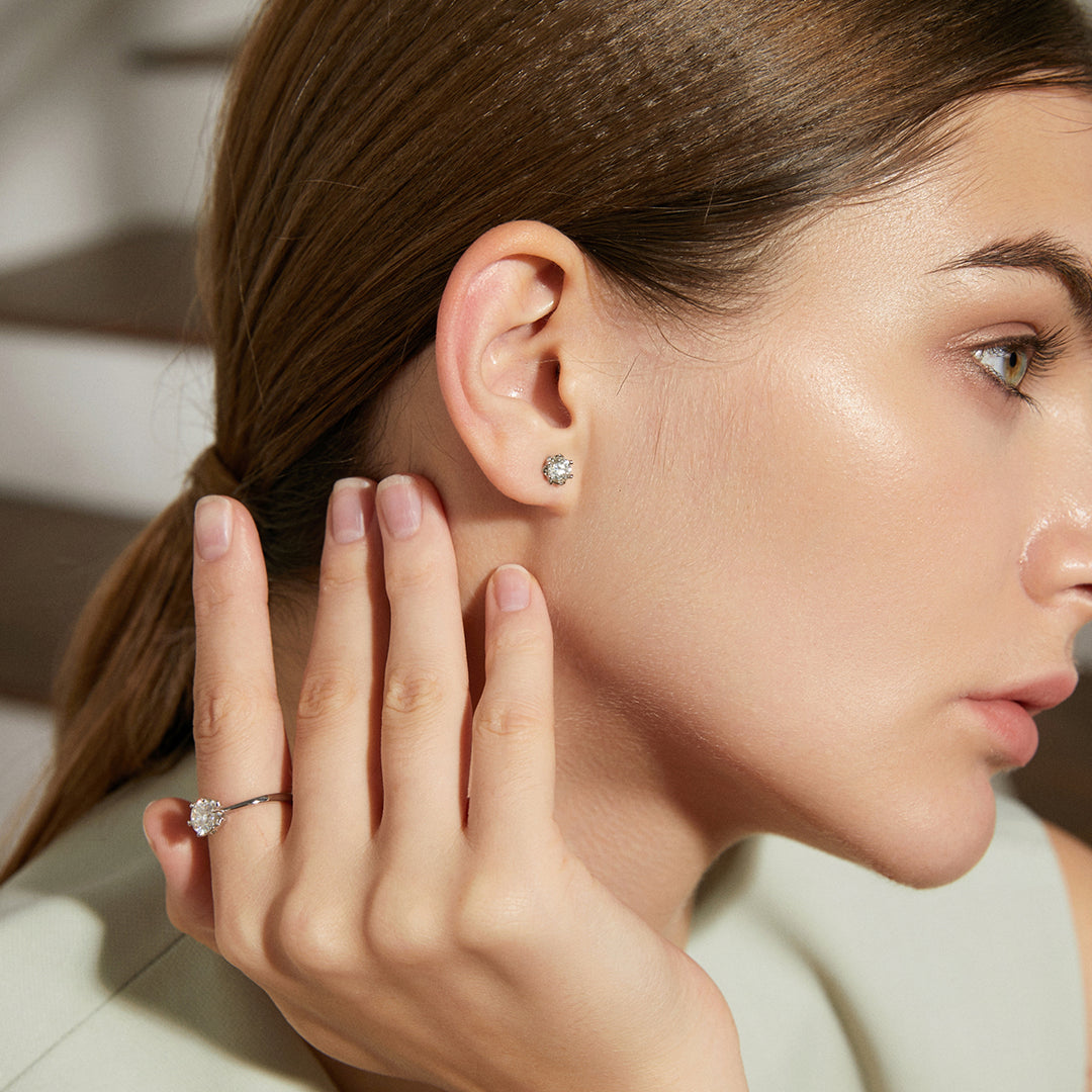 1.9 TCW Moissanite Silver Earrings
